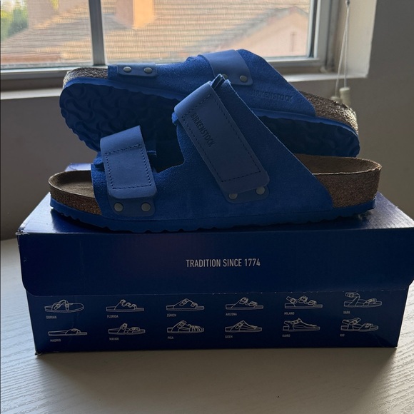 Birkenstock Ultra Blue Two-Strap Suede Sandals - Picture 2 of 6